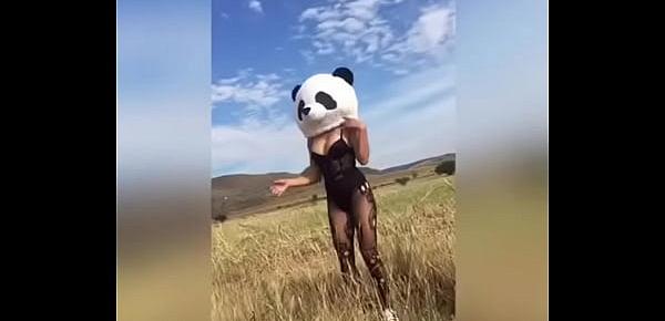  En el campo, putita panda